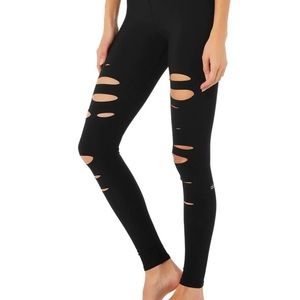 Alo Yoga High Waisted Ripped Warrior Leggings